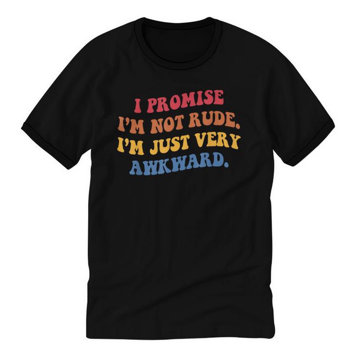 I Promise I'm Not Rude I'm Just Very Awkward Introvert Unisex Cotton Ringer T-Shirt