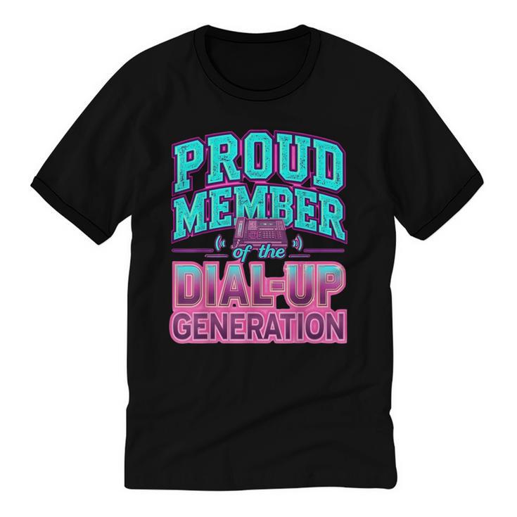 Proud Member Of The Dial Up Club Tech Nostalgia Top Unisex Cotton Ringer T-Shirt