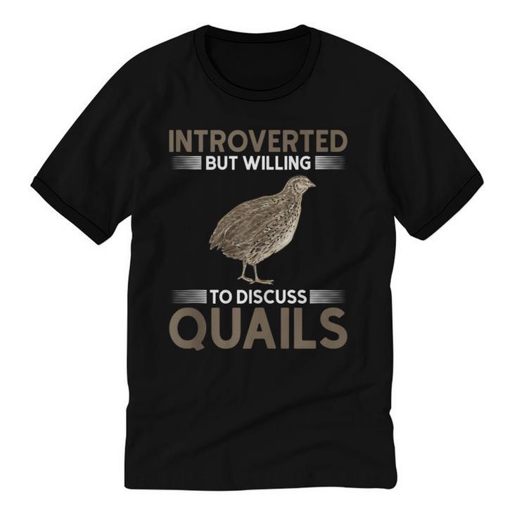 Quail Bird Lover Introvert Quail Unisex Cotton Ringer T-Shirt