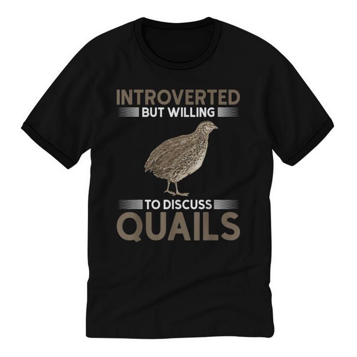 Quail Bird Lover Introvert Quail Unisex Cotton Ringer T-Shirt