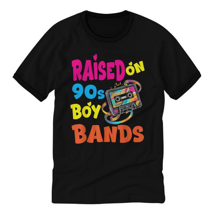 Raised On 90s Boy Bands Nostalgia Love Women Men Unisex Cotton Ringer T-Shirt