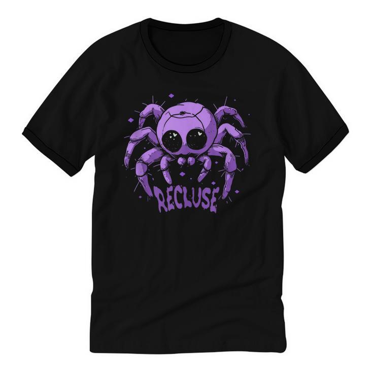 Recluse Pastel Goth Spider Shy Introvert Creepy Cute Kawaii Unisex Cotton Ringer T-Shirt