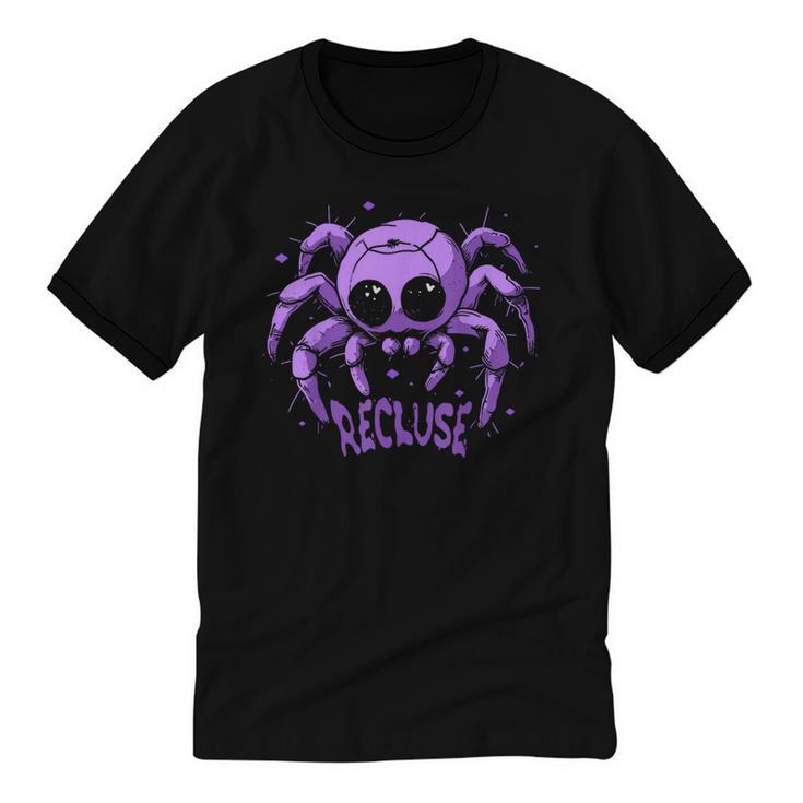 Recluse Pastel Goth Spider Shy Introvert Creepy Cute Kawaii Unisex Cotton Ringer T-Shirt