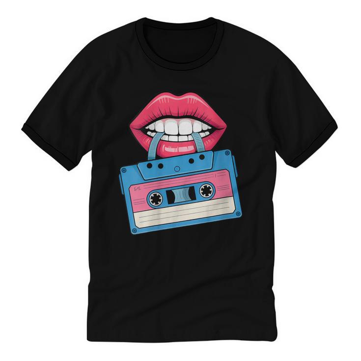 Retro 80s And 90s Cassette Perfect For Nostalgia Unisex Cotton Ringer T-Shirt
