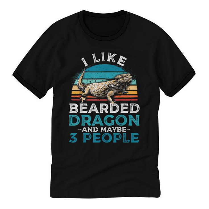Retro Bearded Dragon Introvert For Lizard Lovers Unisex Cotton Ringer T-Shirt