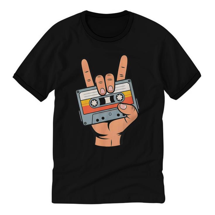 Retro Cassette Tape For 80s & 90s Nostalgia Unisex Cotton Ringer T-Shirt