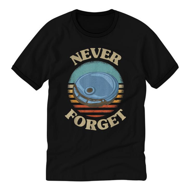 Retro CD Player Never Forget Nostalgia Vintage Unisex Cotton Ringer T-Shirt
