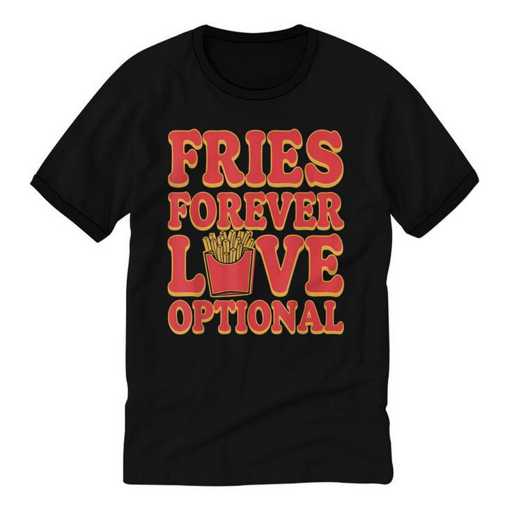 Retro Fast Food Nostalgia Vintage Diner Fries Shakes Burgers Unisex Cotton Ringer T-Shirt
