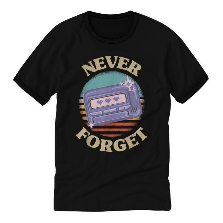 Retro Pager Never Forget Nostalgia Vintage Unisex Cotton Ringer T-Shirt