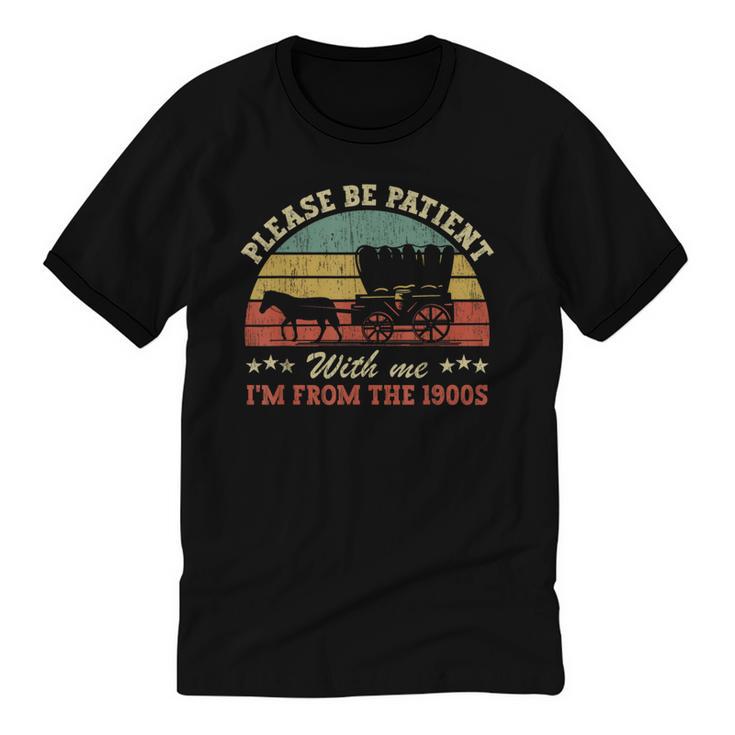 Retro Please Be Patient With Me I'm From The 1900s Unisex Cotton Ringer T-Shirt