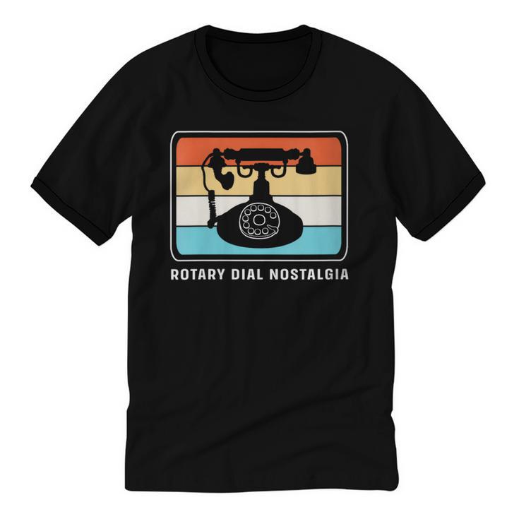 Retro Rotary Dial Nostalgia Dial Phone Unisex Cotton Ringer T-Shirt