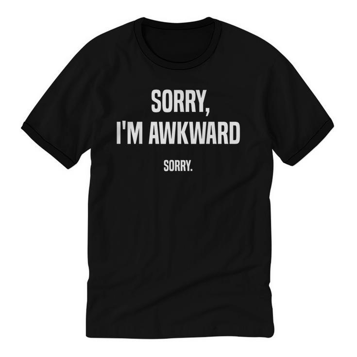 Retro Sorry I'm Awkward Sorry Introvert Awkward Unisex Cotton Ringer T-Shirt