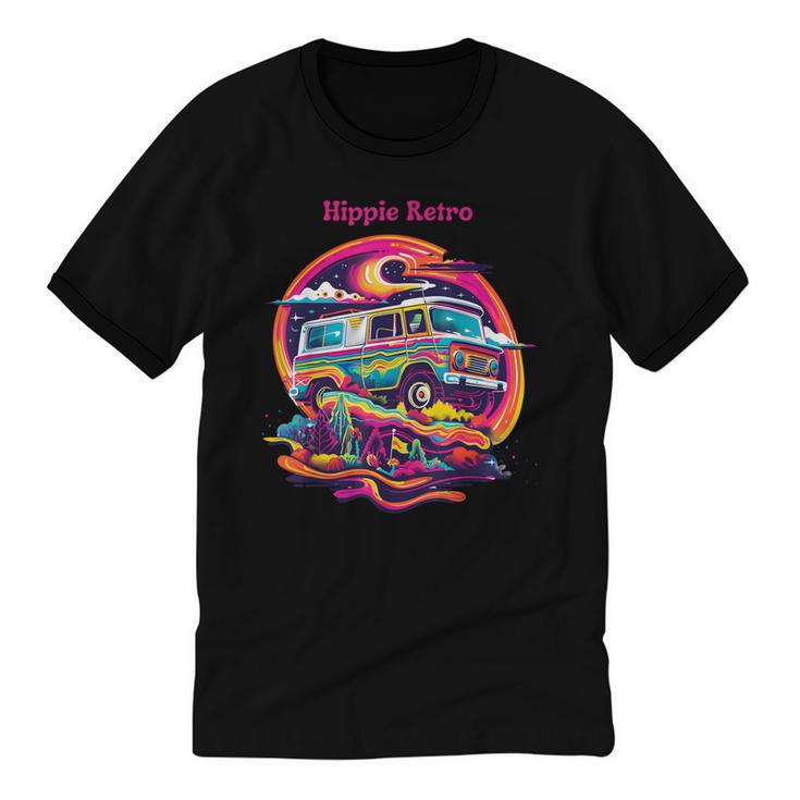 Retro Graphic Print With a Touch Of Nostalgia Unisex Cotton Ringer T-Shirt