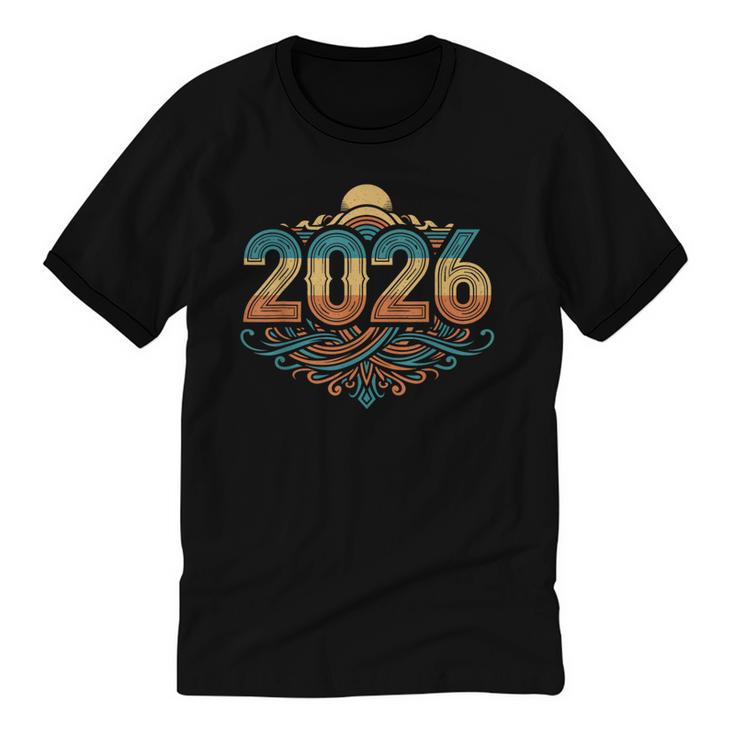 Retro Vintage Style 2026 Nostalgia Sunset Family Reunion Unisex Cotton Ringer T-Shirt