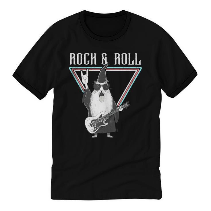Rock & Roll Wizard Music Nostalgia Unisex Cotton Ringer T-Shirt