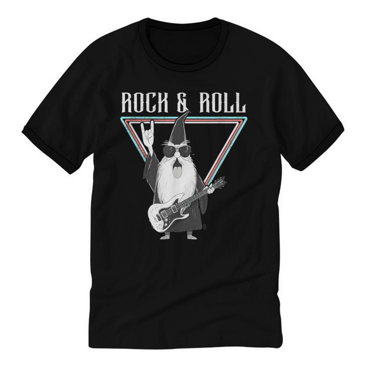 Rock & Roll Wizard Music Nostalgia Unisex Cotton Ringer T-Shirt