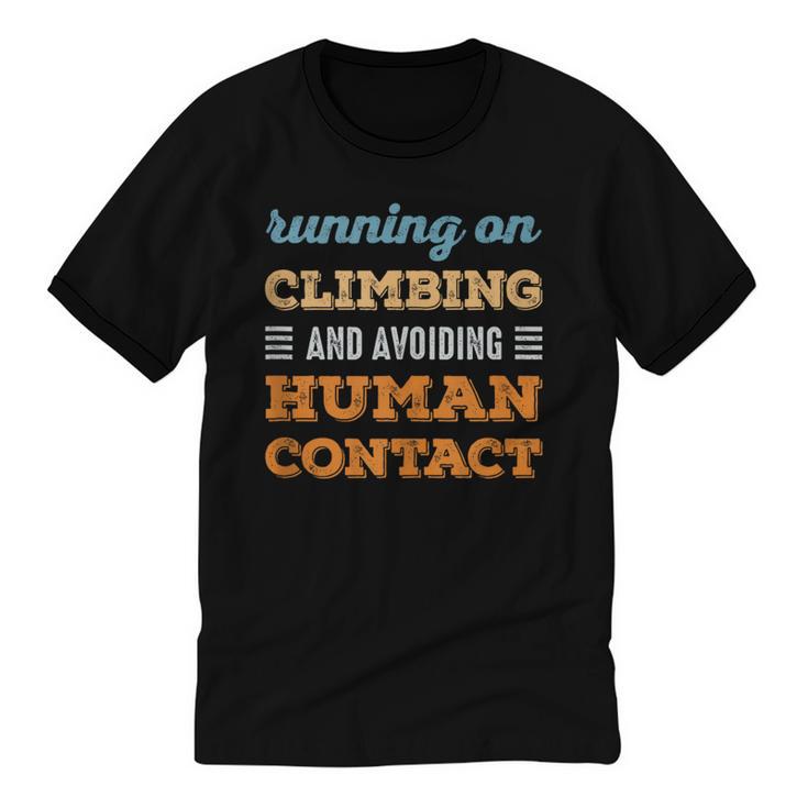 Running On Climbing Social Introvert Humor Vintage Unisex Cotton Ringer T-Shirt