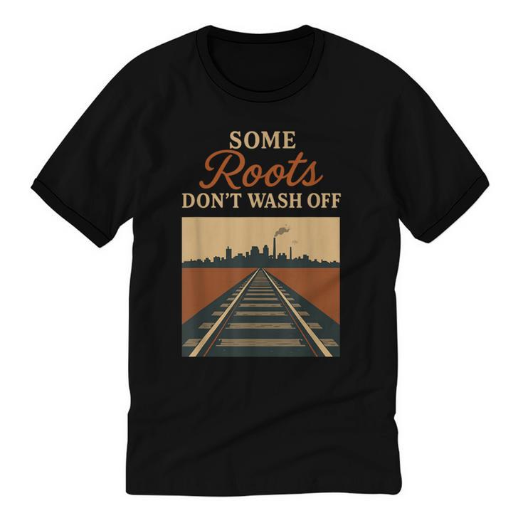 Rust Belt Midwest Nostalgia Steel Town Working Class Pride Unisex Cotton Ringer T-Shirt