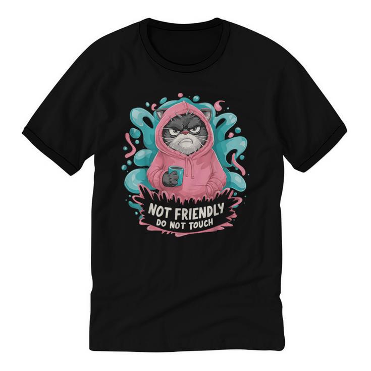 Sarcastic Loner Introvert Clothing Not Friendly Do Not Touch Small Unisex Cotton Ringer T-Shirt