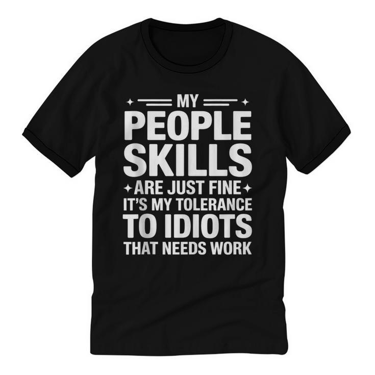 Sarcastic Saying Humor Introvert Workplace Attitude Unisex Cotton Ringer T-Shirt