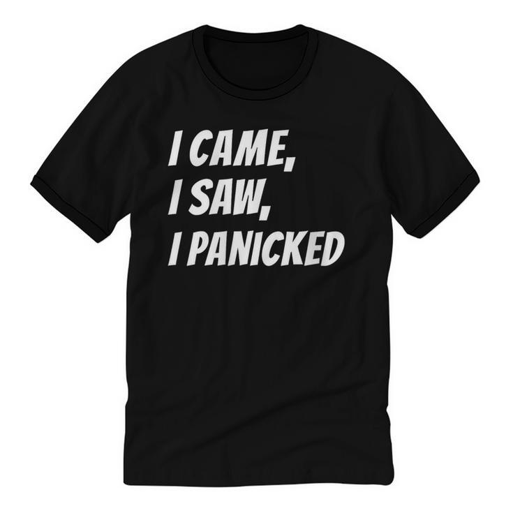 I Came I Saw Meme For Shy And Introvert People Unisex Cotton Ringer T-Shirt