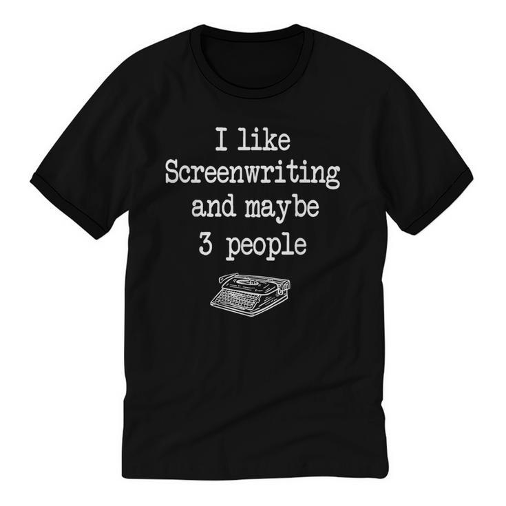 Screenwriter Playwright Writer Scribe Introvert Scriptwriter Unisex Cotton Ringer T-Shirt