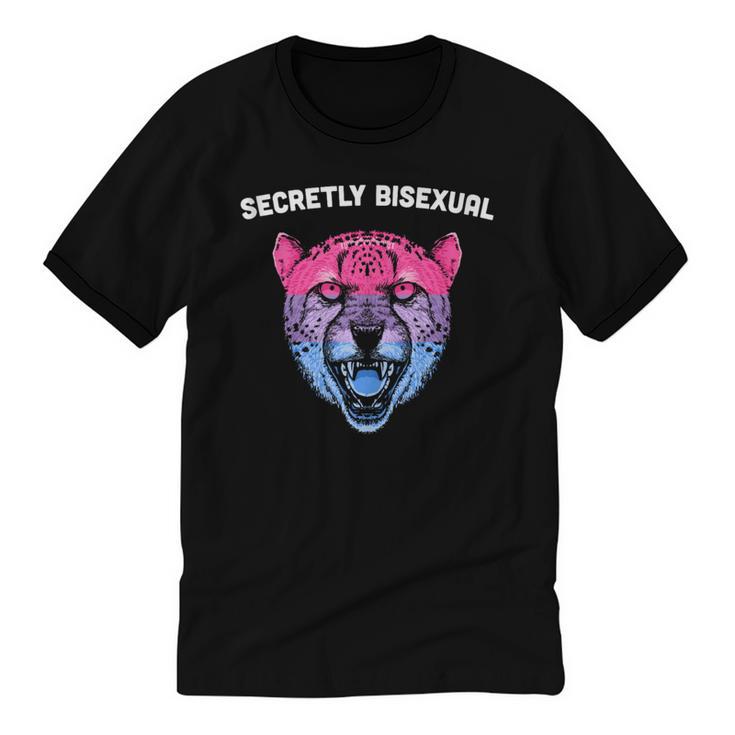 Secretly Bisexual Bi Introvert Bi Pride Antisocial LGBTQ Unisex Cotton Ringer T-Shirt