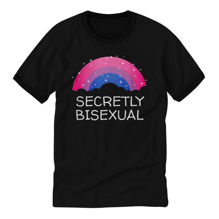 Secretly Bisexual Bi Introvert Bi Pride Antisocial LGBTQ Unisex Cotton Ringer T-Shirt