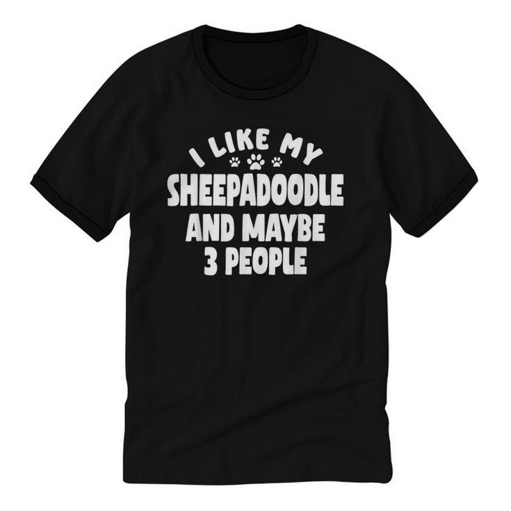 Sheepadoodle Fur Parent Sheeppoo Lover Dog Owner Introvert Unisex Cotton Ringer T-Shirt