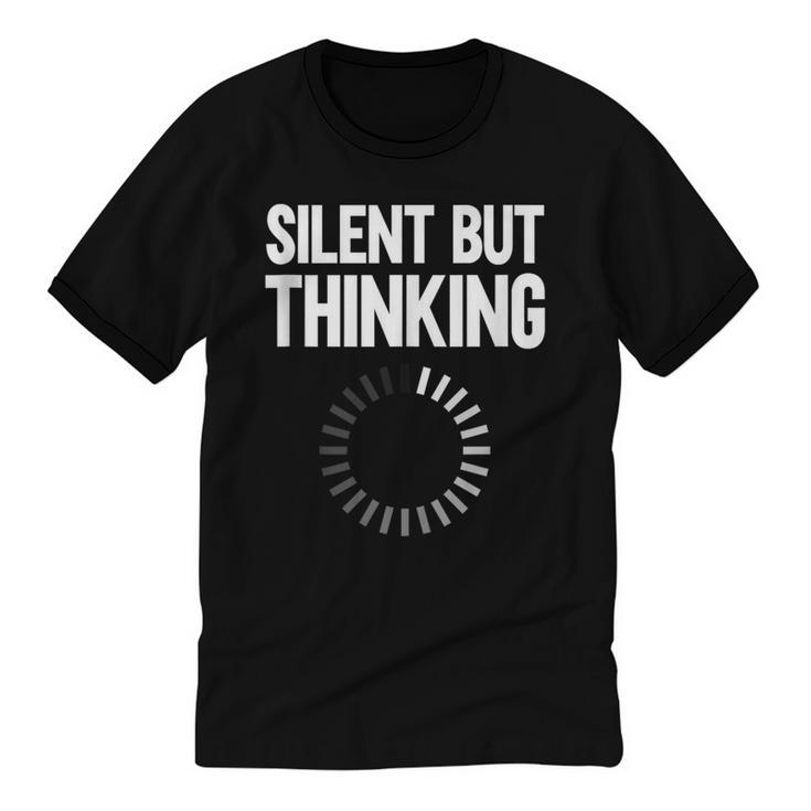 Silent But Thinking Introvert Unisex Cotton Ringer T-Shirt