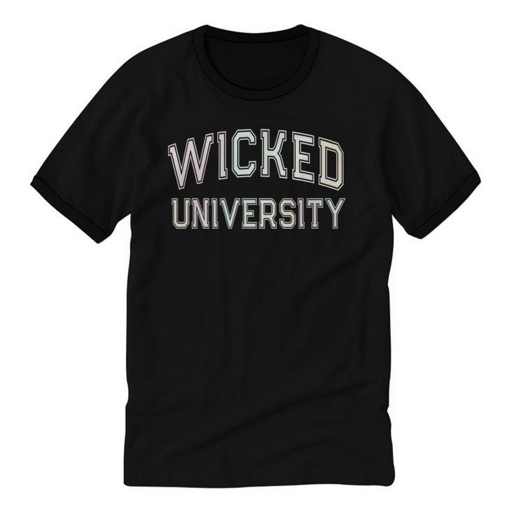 Silly WICKED UNIVERSITY Introvert Salem 1692 Senior 2025 Unisex Cotton Ringer T-Shirt