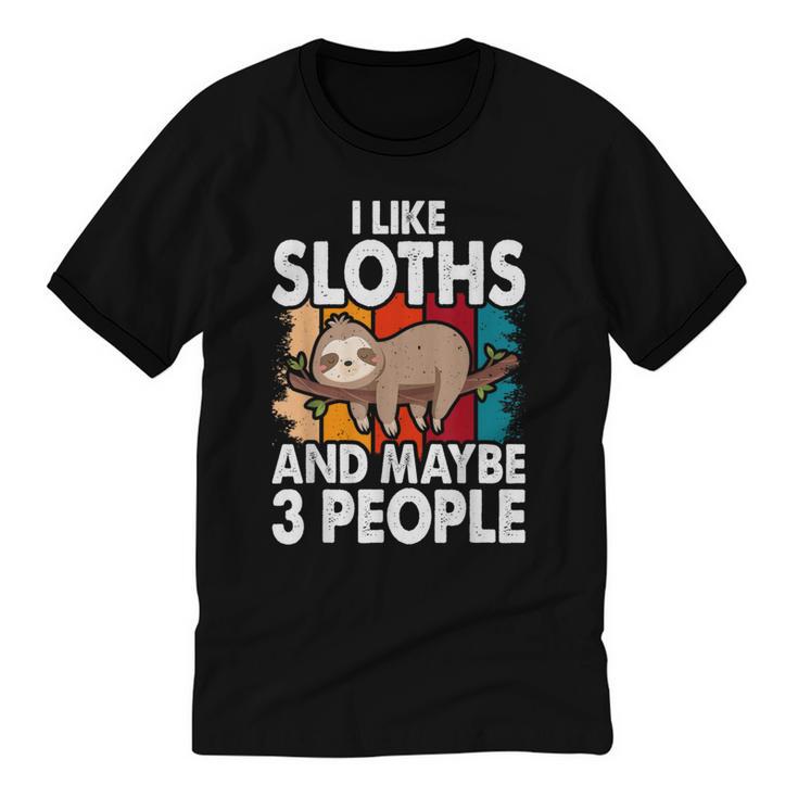 Sloth For Sloth Lover Men Women Kids Introvert Unisex Cotton Ringer T-Shirt
