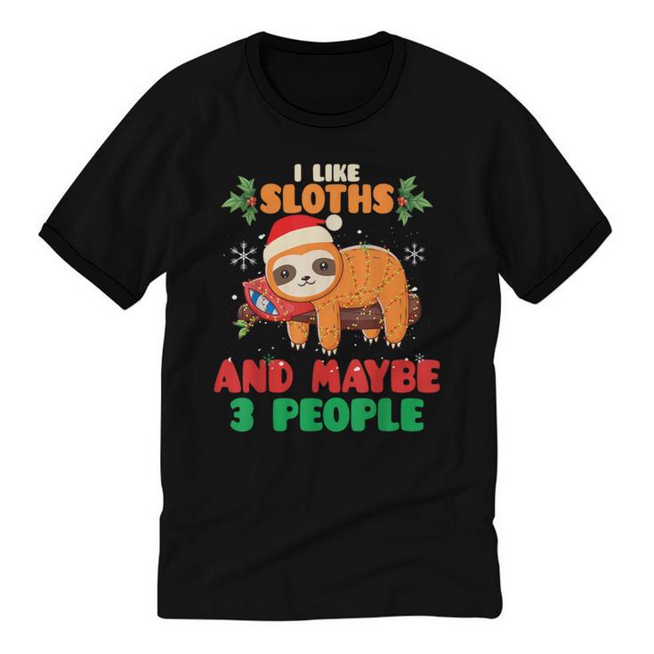 Sloth For Sloth Lover Men Women Kids Introverts Unisex Cotton Ringer T-Shirt