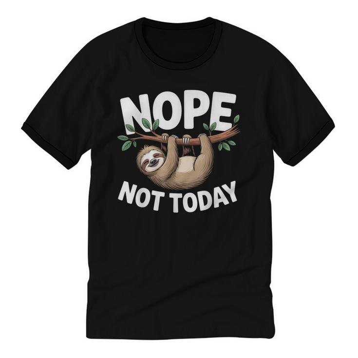 Sloth Shirts Cute Introvert Nope Not Today Sloth Unisex Cotton Ringer T-Shirt