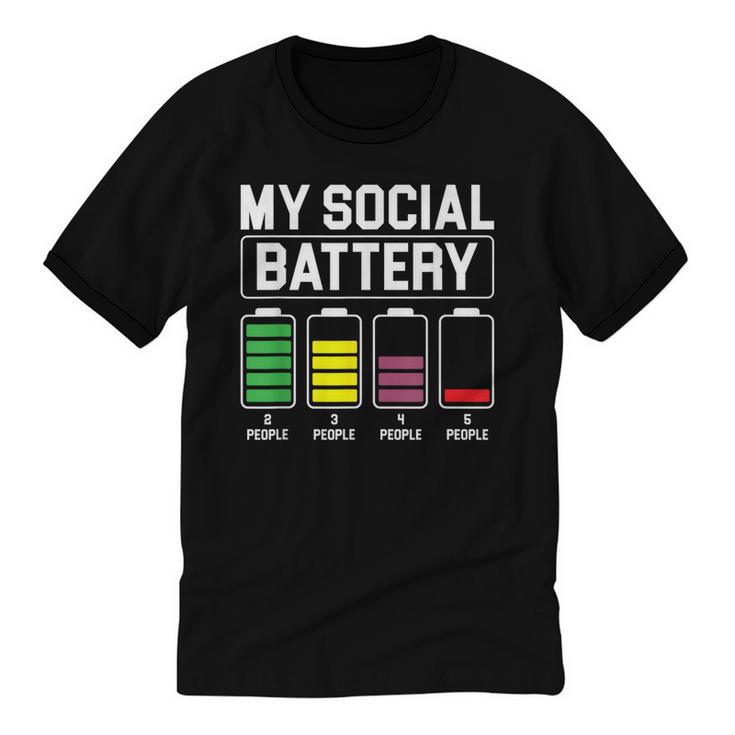 My Social Battery Introverted Low Energy Antisocial Unisex Cotton Ringer T-Shirt