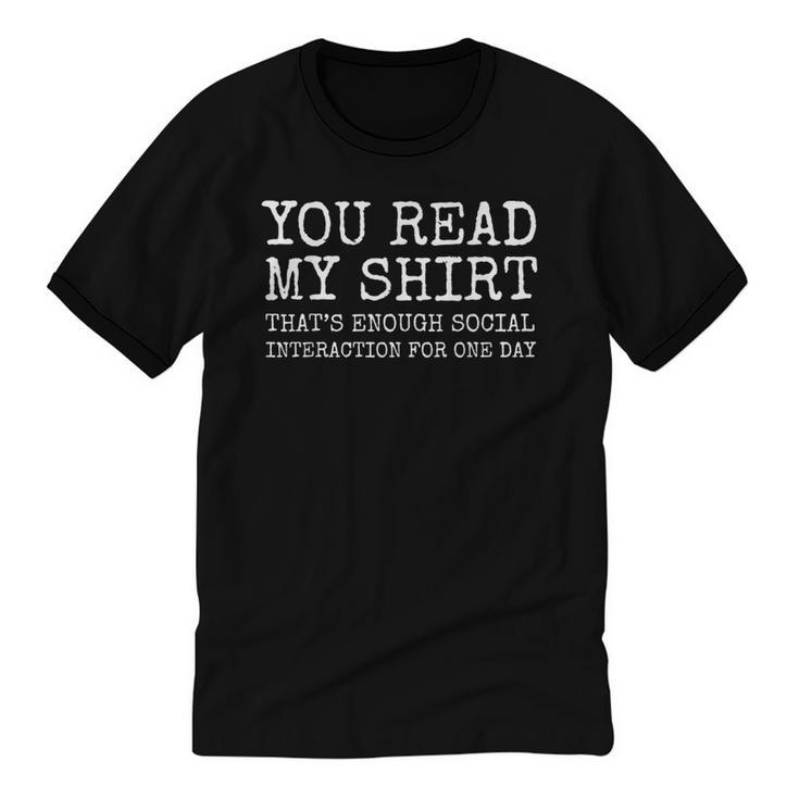 Social Interaction Introvert Humor Unisex Cotton Ringer T-Shirt