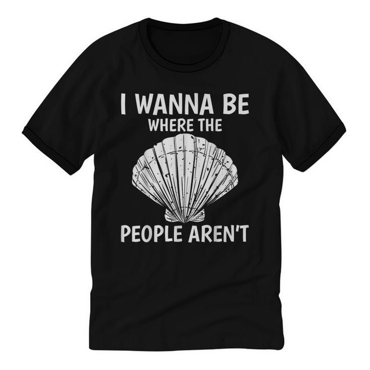 Solitude Introverts I Wanna Be Where The People Aren't Unisex Cotton Ringer T-Shirt