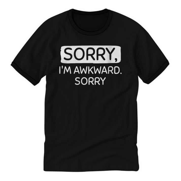 Sorry I'm Awkward Sorry Socially Awkward Introvert Unisex Cotton Ringer T-Shirt