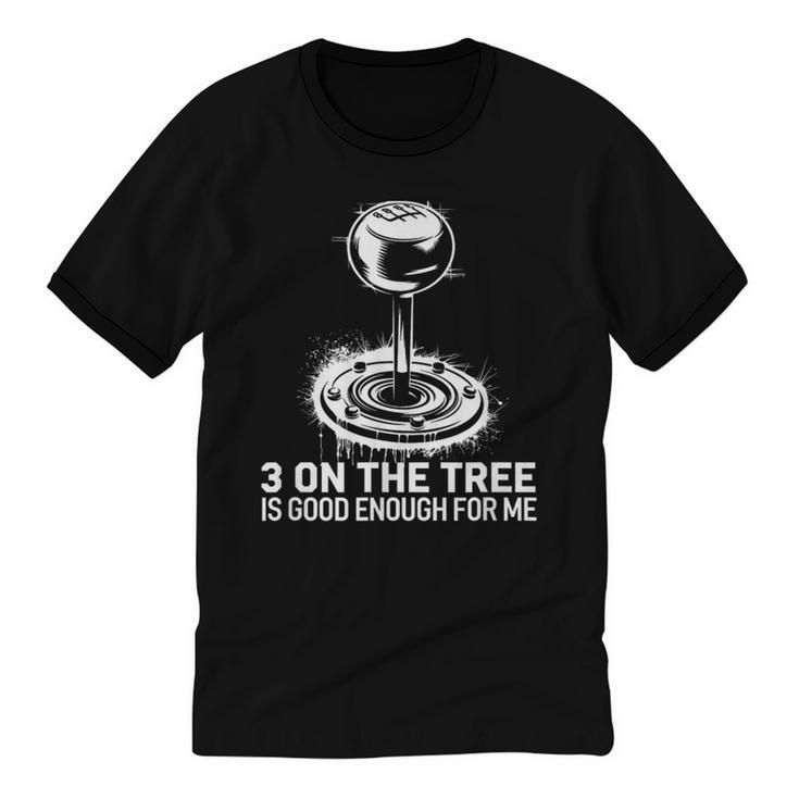 Stick Shift Nostalgia Column Shift Line Unisex Cotton Ringer T-Shirt