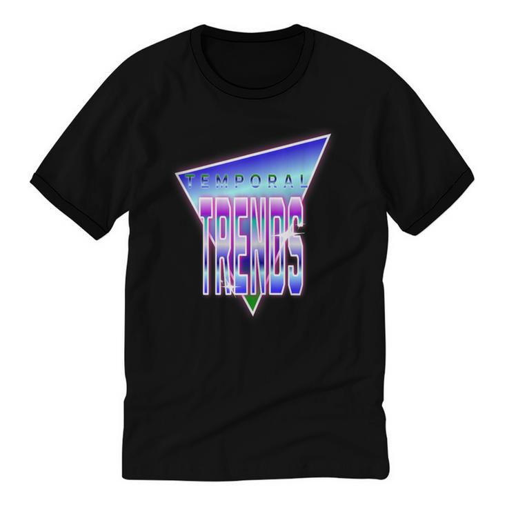Temporal Trends Vaporwave Style Retro Nostalgia Look Unisex Cotton Ringer T-Shirt