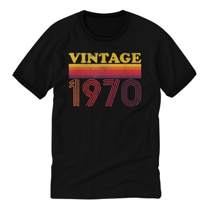 Vintage 1970 Retro Style 70's Born Nostalgia Vibes Birthday Unisex Cotton Ringer T-Shirt