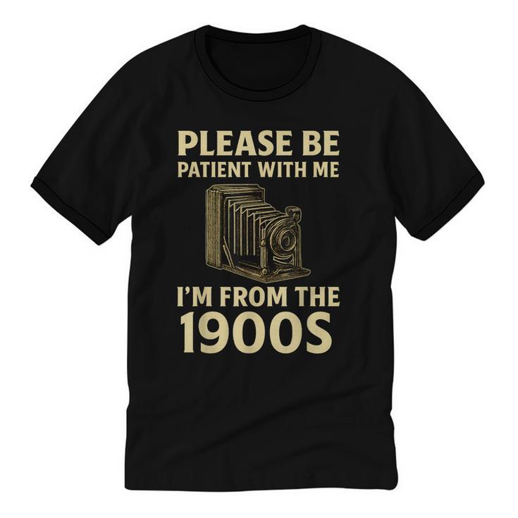 Vintage Please Be Patient With Me I'm From The 1900s Camera Unisex Cotton Ringer T-Shirt
