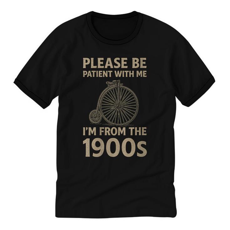 Vintage Please Be Patient With Me I'm From The 1900s Cycle Unisex Cotton Ringer T-Shirt