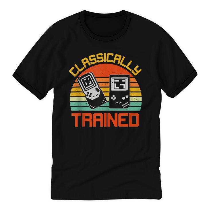 Vintage Retro Classically Trained Video Game 90s Nostalgia Unisex Cotton Ringer T-Shirt