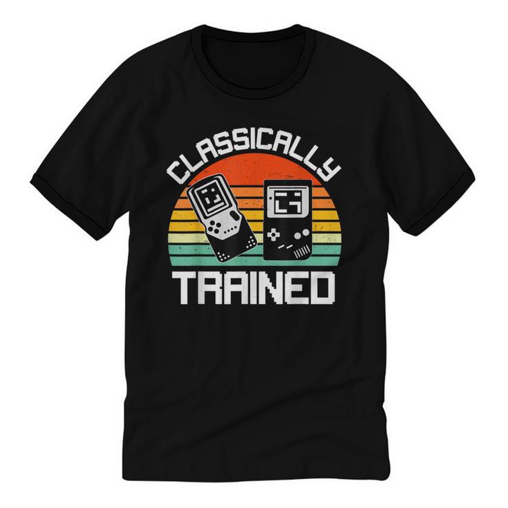 Vintage Retro Classically Trained Video Game 90s Nostalgia Unisex Cotton Ringer T-Shirt