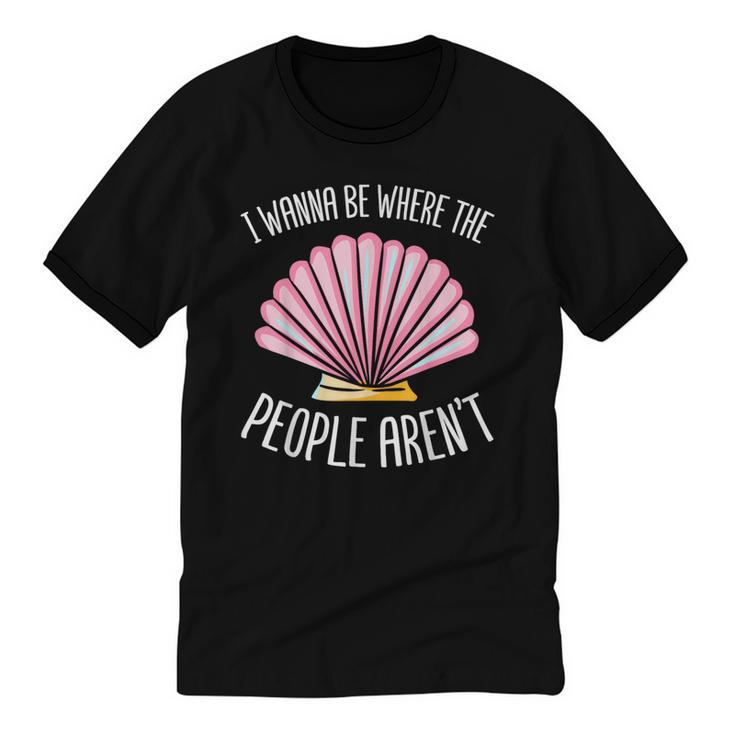 I Wanna Be Where The People Aren't Introverted Introvert Unisex Cotton Ringer T-Shirt