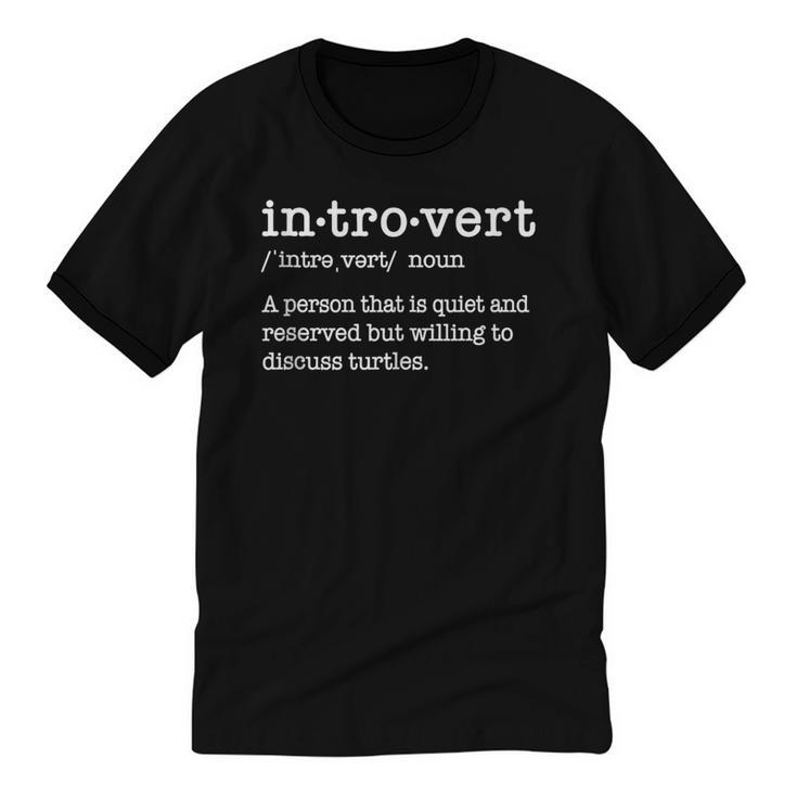 Willing To Discuss Turtles Introvert Definition Unisex Cotton Ringer T-Shirt