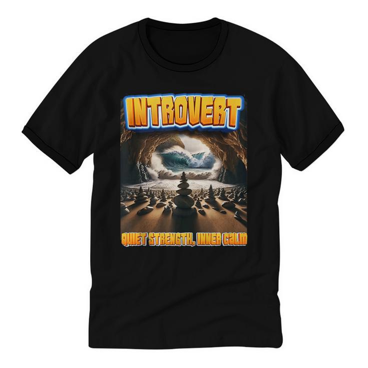 World Introvert Day Quiet Strength Inner Calm Unisex Cotton Ringer T-Shirt