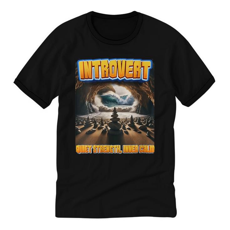 World Introvert Day Quiet Strength Inner Calm Unisex Cotton Ringer T-Shirt