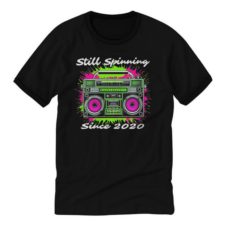 Y2K Home DJ Quarantine Nostalgia Boombox Party Unisex Cotton Ringer T-Shirt